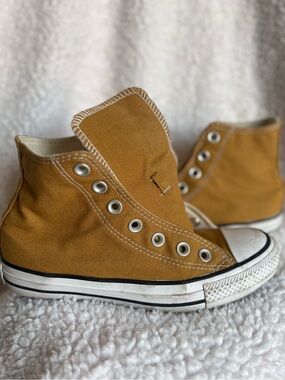 Converse High-Top Sneakers in Mustard Yellow